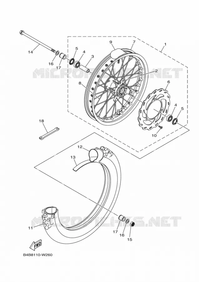 ROUE AVANT Yamaha MOTO 85 2021 YZ  YZ85ML