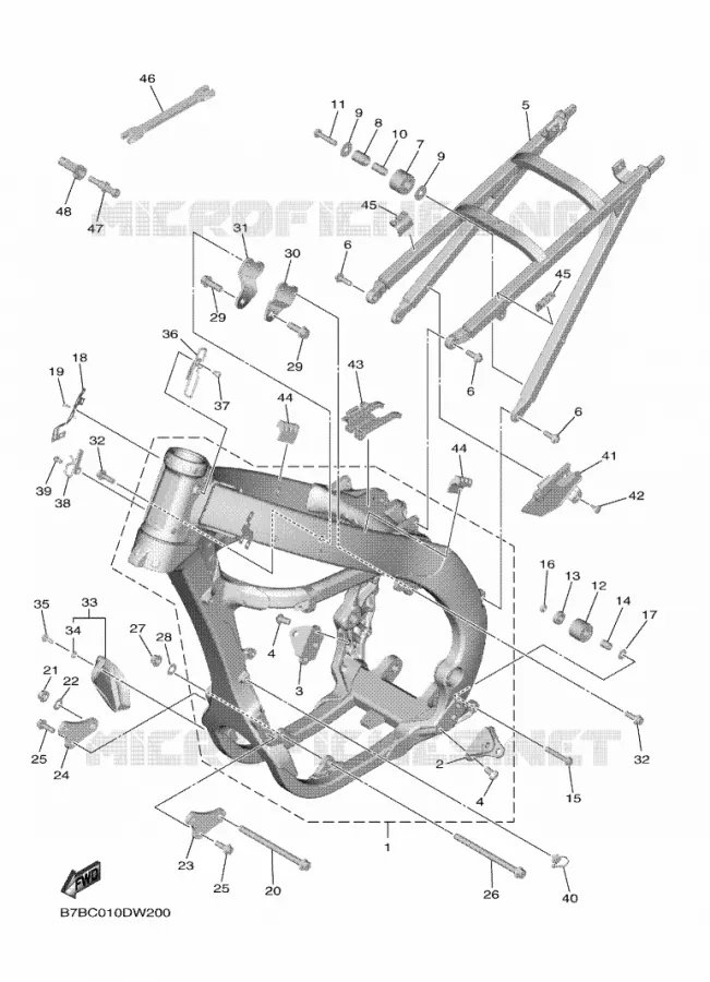 CADRE Yamaha MOTO 250 2021 YZF  YZ250FMX