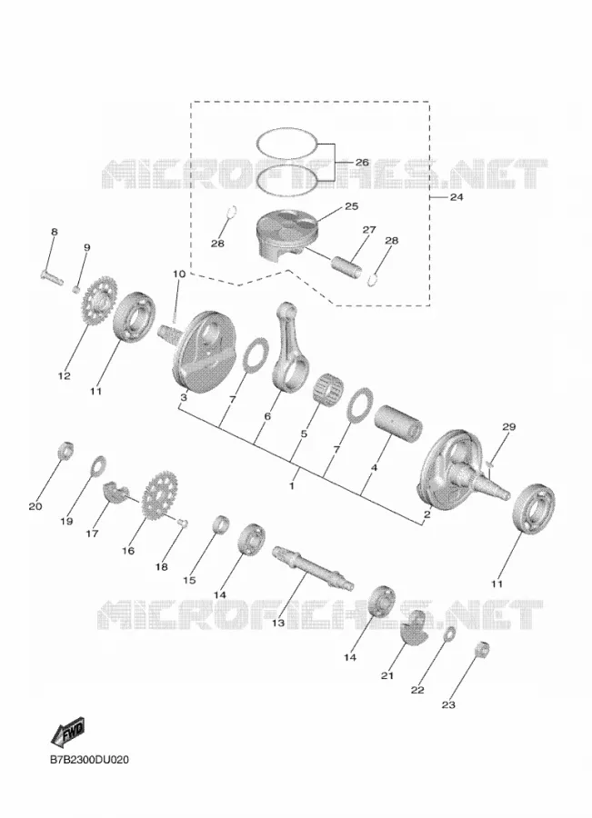 VILEBREQUIN / PISTON Yamaha MOTO 250 2021 YZF  YZ250FXML