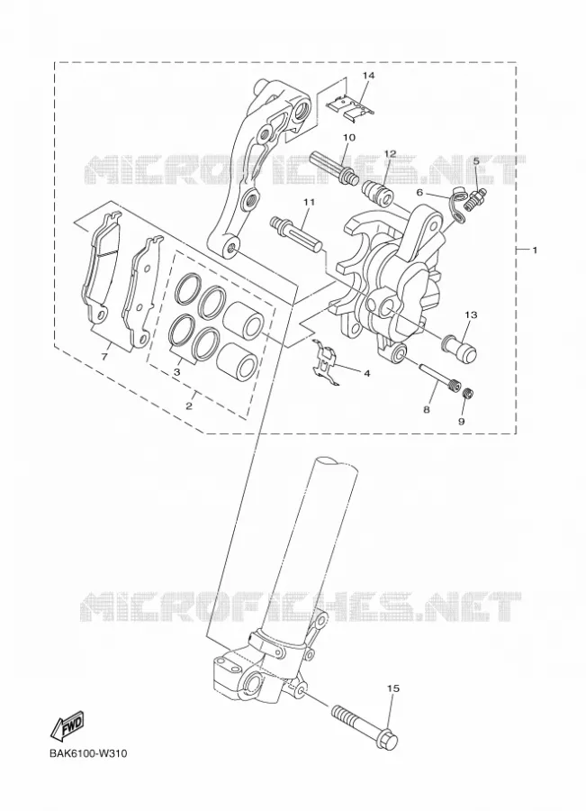 ETRIER DE FREIN AVANT Yamaha MOTO 250 2021 WRF  WR250FML