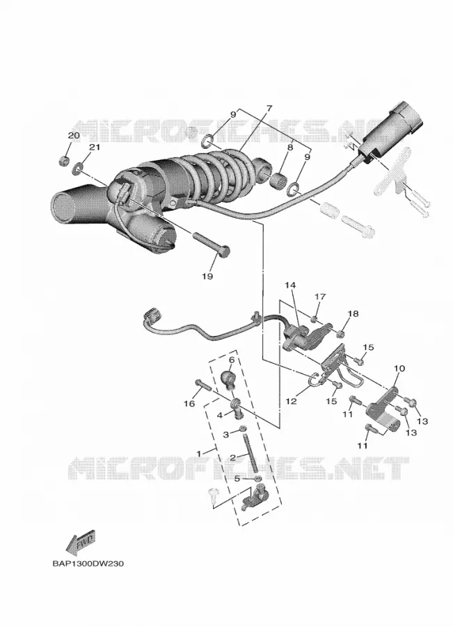 AMORTISSEUR ARRIERE Yamaha MOTO 900 2021 TRACER  MTT890D