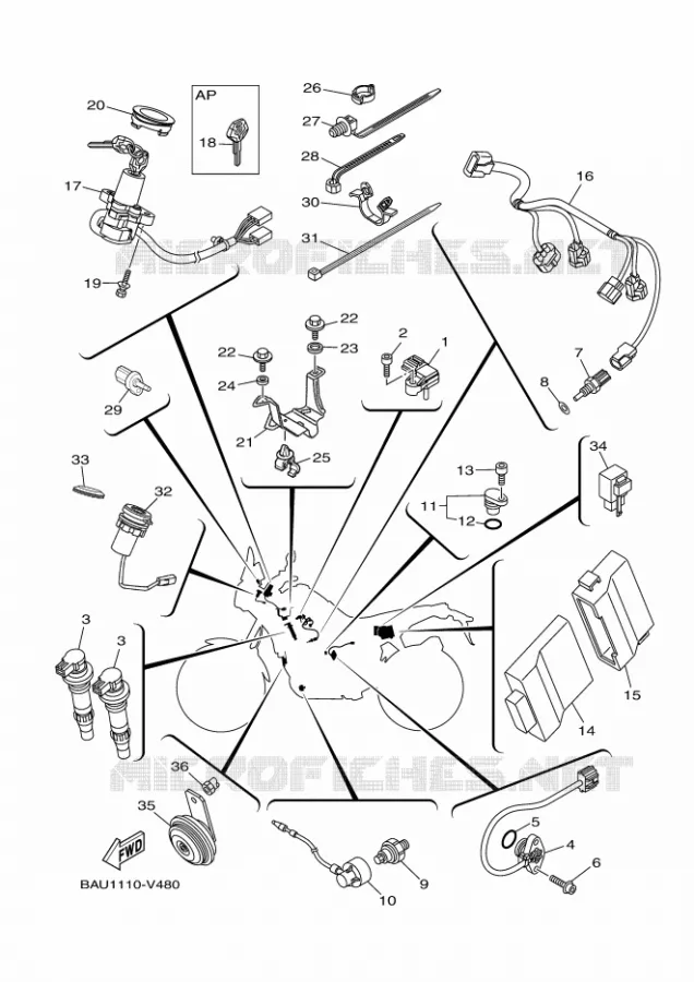 PARTIE ELECTRIQUE 2 Yamaha MOTO 700 2021 TENERE  XTZ07AM / XTZ690