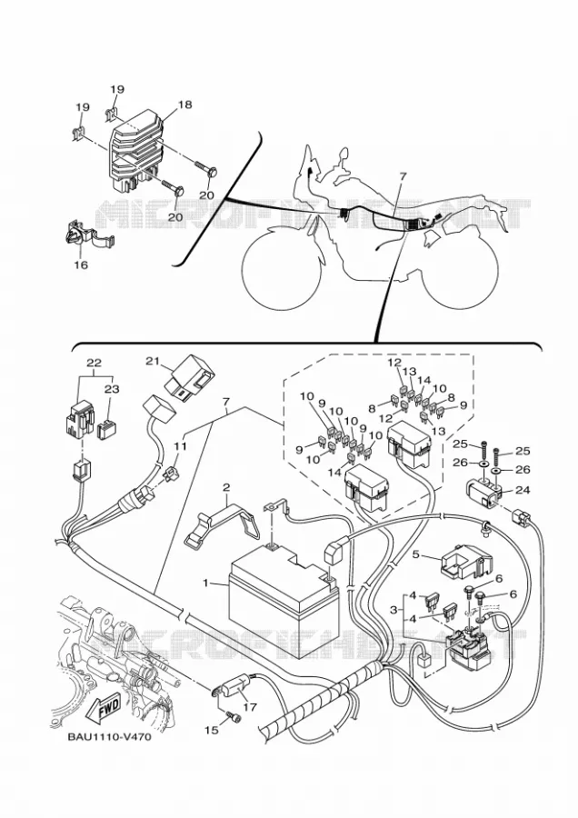 PARTIE ELECTRIQUE 1 Yamaha MOTO 700 2021 TENERE  XTZ07AM / XTZ690