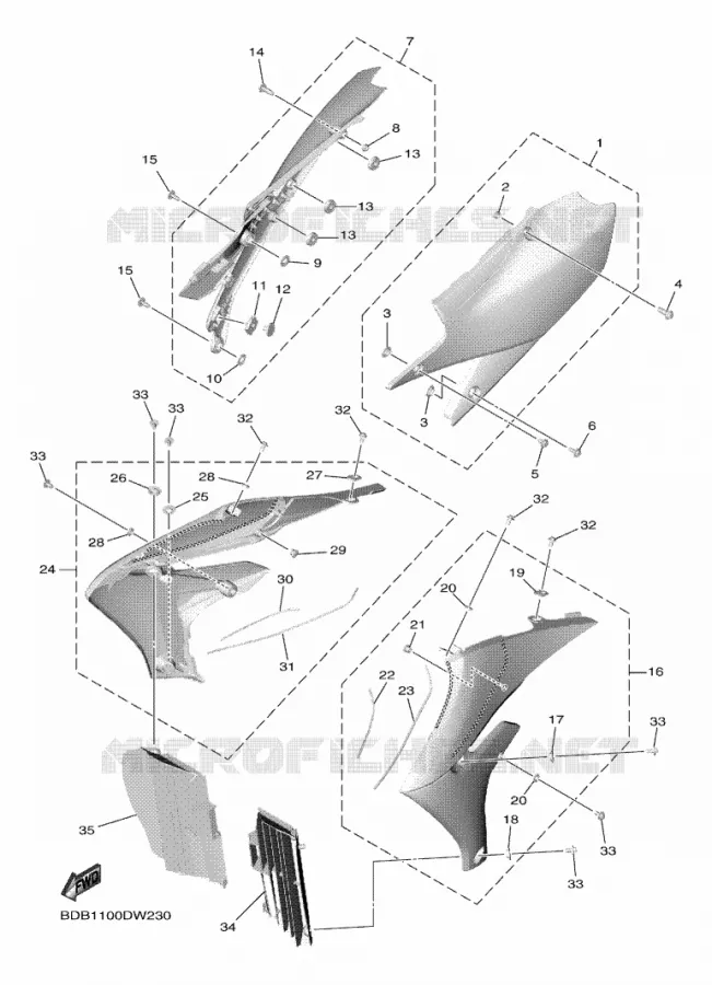 COUVERCLE LATERAL Yamaha MOTO 450 2021 WRF  WR450FML