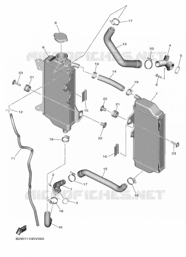 RADIATEUR / DURITES Yamaha MOTO 450 2021 YZF  YZ450FXML