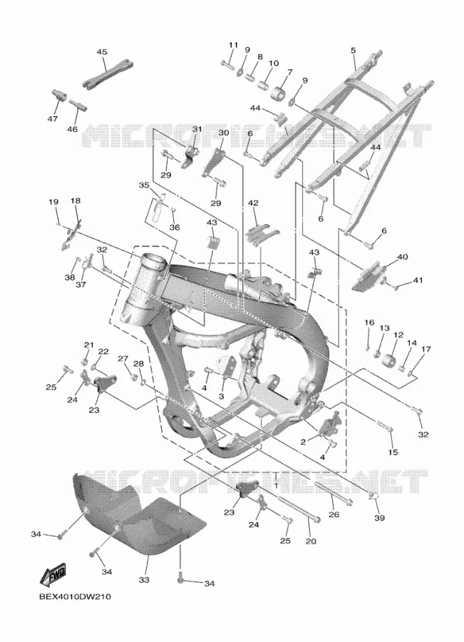 CADRE Yamaha MOTO 450 2021 YZF  YZ450FXML