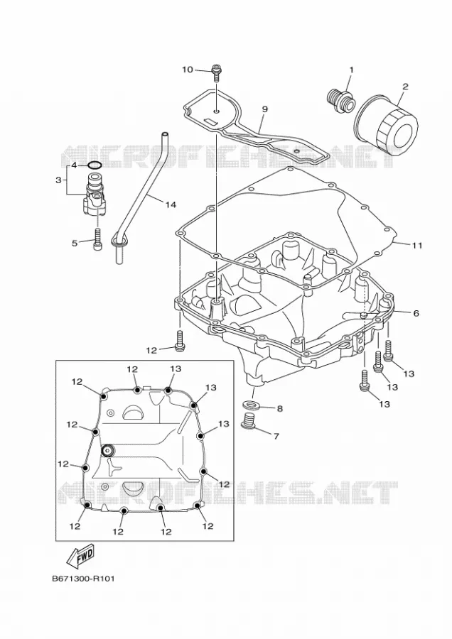 FILTRE A HUILE Yamaha MOTO 1000 2021 MT  MT10AML/B / MTN1000