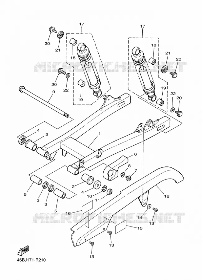 BRAS OSCILLANT / AMORTISSEUR Yamaha MOTO 250 2021 V-STAR  XV250MB