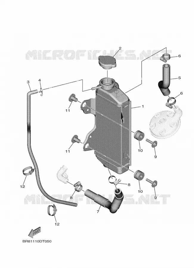 RADIATEUR / DURITES Yamaha MOTO 65 2021 YZ  YZ65ML
