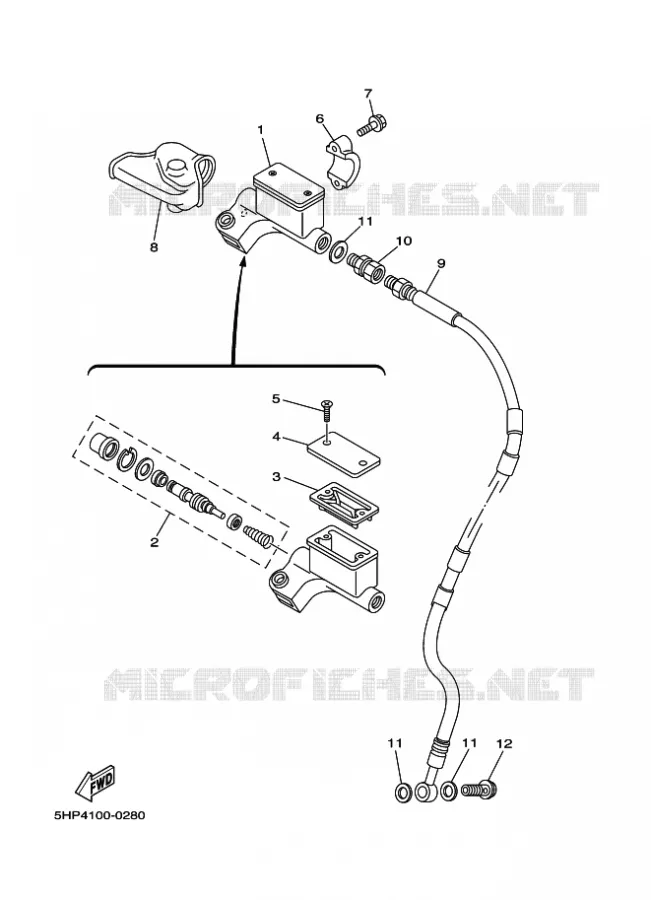 MAITRE CYLINDRE DE FREIN AVANT Yamaha MOTO 125 2021 TTR  TTR125LEML / TT-R125LWE