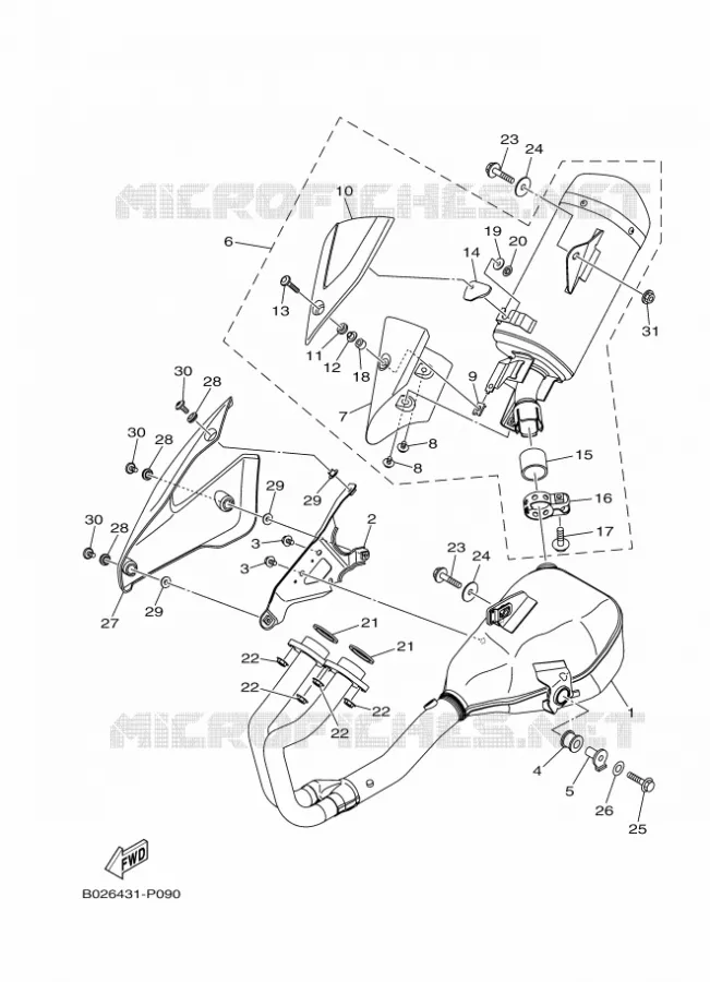 ECHAPPEMENT Yamaha MOTO 300 2021 R3  YZF320-A