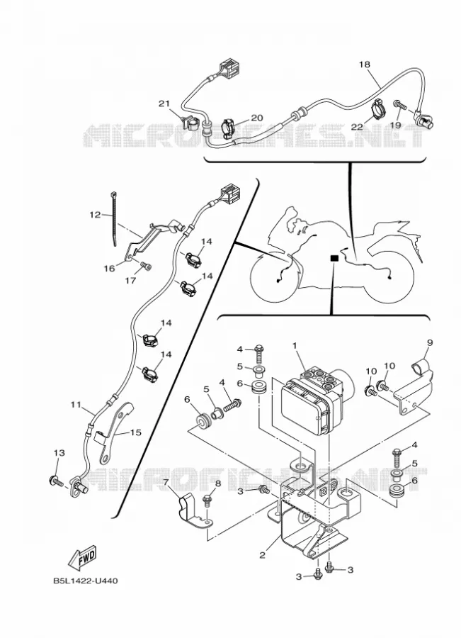 PARTIE ELECTRIQUE 3 Yamaha MOTO 300 2021 R3  YZF320-A