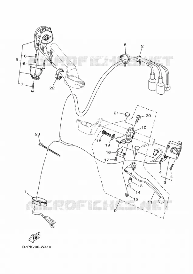 COMMODO / LEVIER Yamaha MOTO 300 2021 R3  YZF320-A