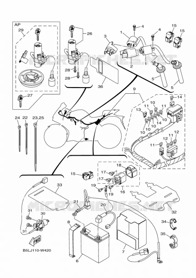 PARTIE ELECTRIQUE 1 Yamaha MOTO 300 2021 R3  YZF320-A