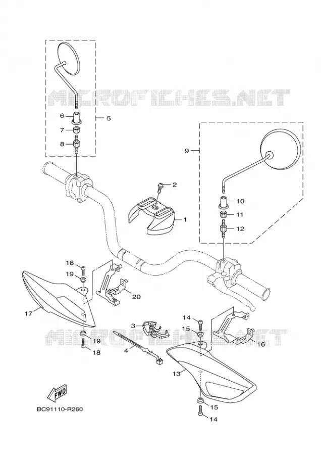 CARENAGES 1  Yamaha MOTO 125 2021 BWS  YW125MB/L