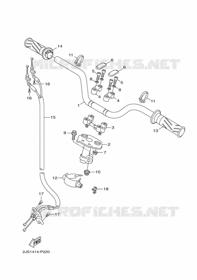 GUIDON ET CABLES Yamaha MOTO 125 2021 BWS  YW125MB/L