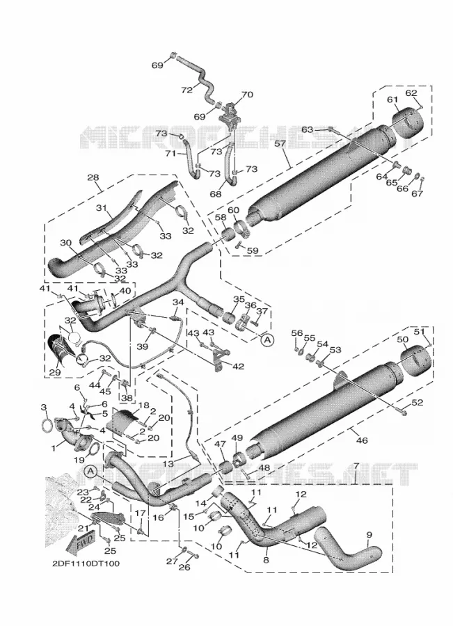 ECHAPPEMENT Yamaha MOTO 1900 2020 STAR VENTURE  XV19FDL / XV1900FDD