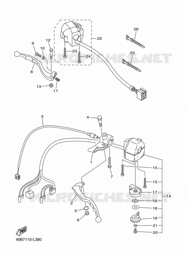 COMMODO / LEVIER Yamaha MOTO 250 2020 V-STAR  XV250L