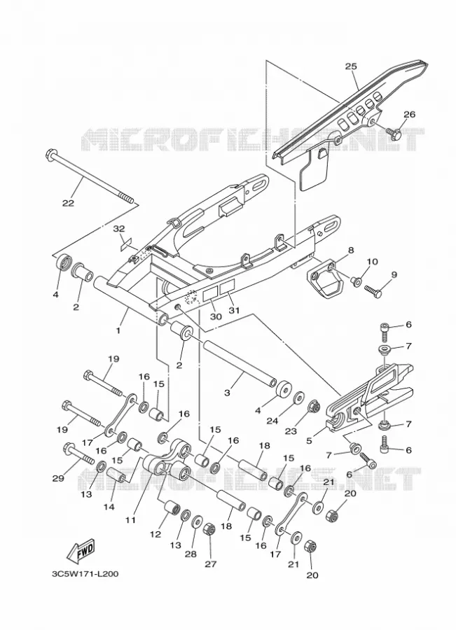 BRAS ARRIERE Yamaha MOTO 250 2020 XT  XT250L2