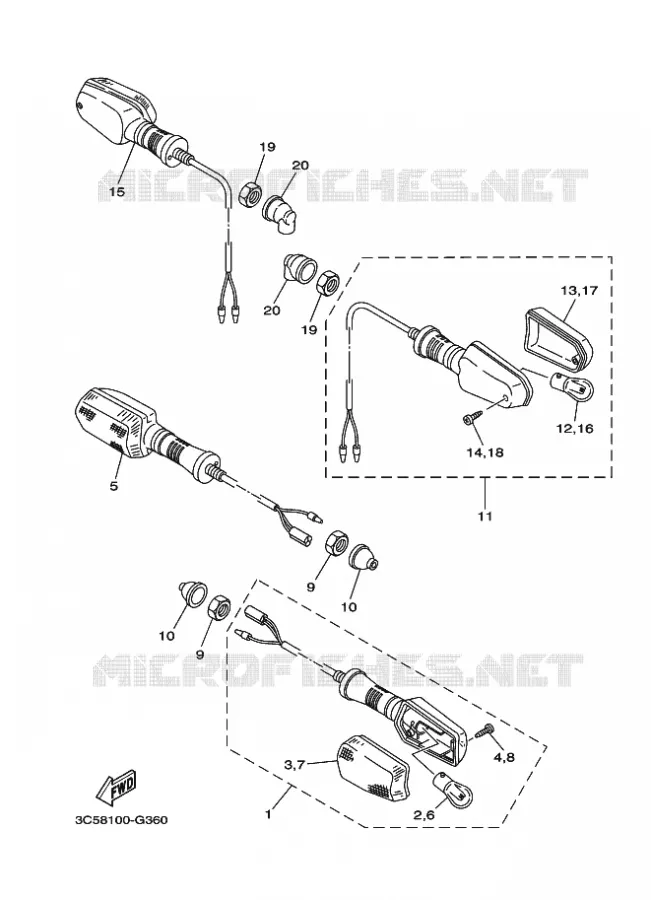 CLIGNOTANT Yamaha MOTO 250 2020 XT  XT250L2