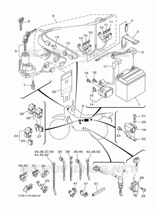 PARTIE ELECTRIQUE 1 Yamaha MOTO 250 2020 XT  XT250L2