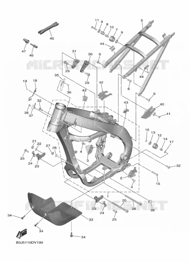 CADRE Yamaha MOTO 450 2020 YZF  YZ450FXL