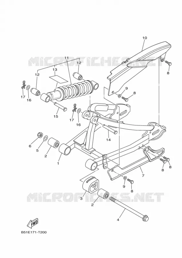 BRAS OSCILLANT / AMORTISSEUR Yamaha MOTO 110 2020 TTR  TT-R110EL