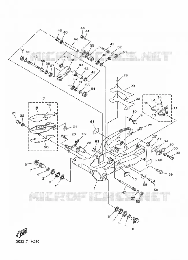 BRAS ARRIERE Yamaha MOTO 1700 2020 VMAX  VMX17AL / VMX17