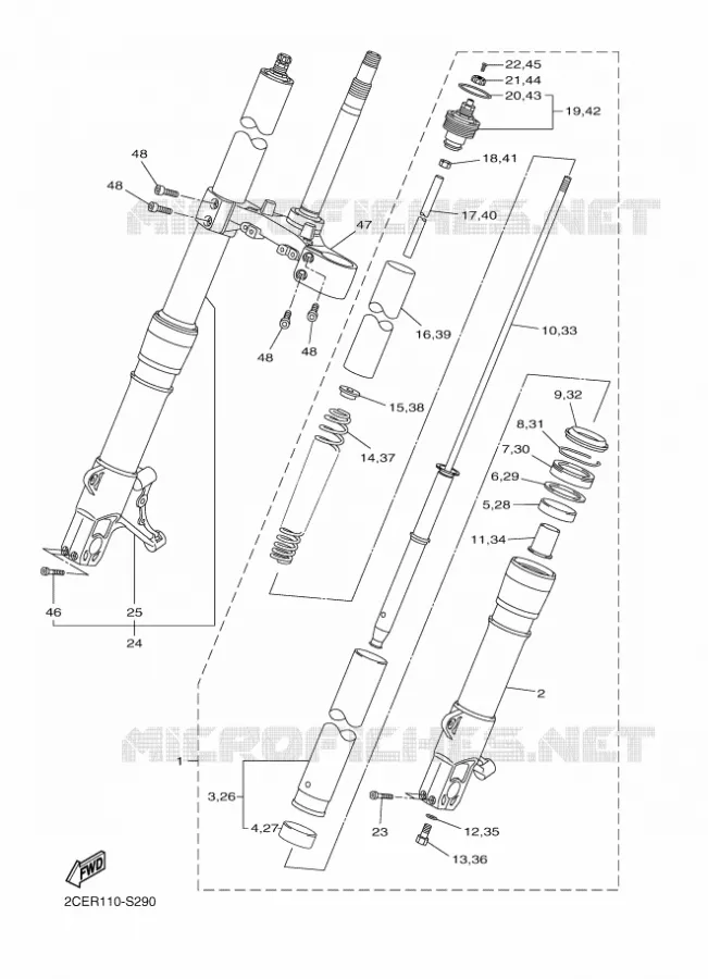 FOURCHE Yamaha MOTO 1700 2020 VMAX  VMX17AL / VMX17