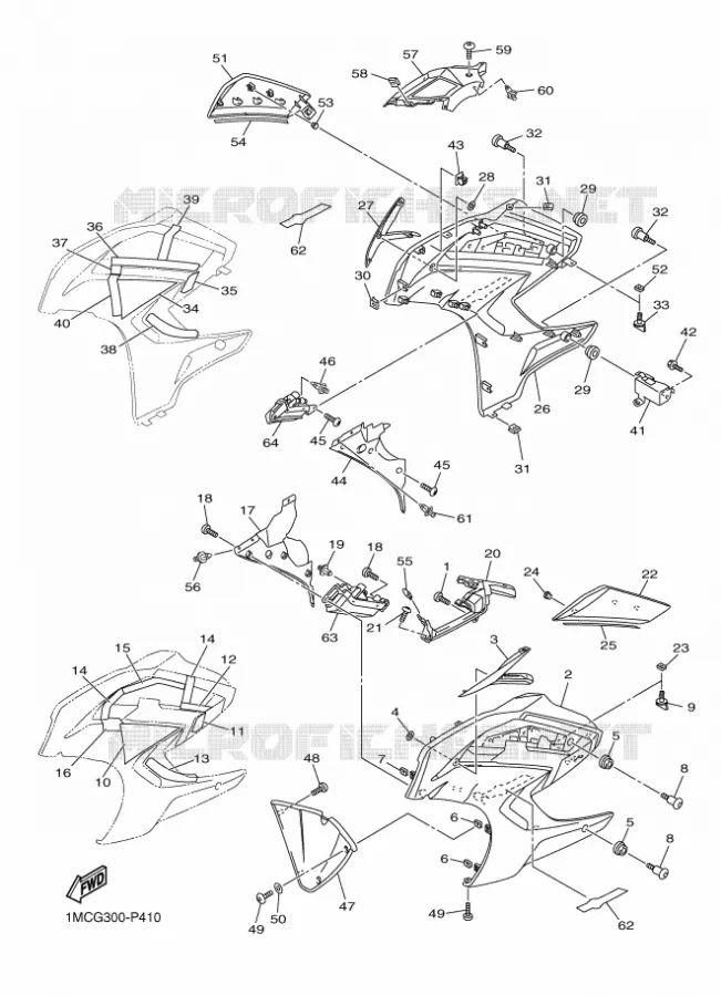 CARENAGES 2 Yamaha MOTO 1300 2020 FJR  FJR13AESL / FJR1300-AE