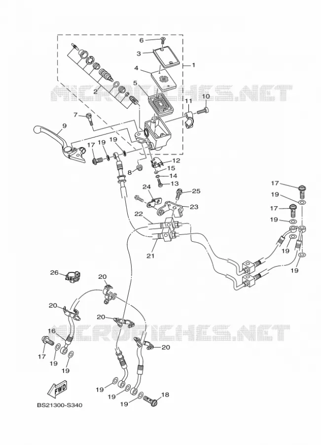 MAITRE CYLINDRE DE FREIN AVANT Yamaha MOTO 900 2020 MT  MTN850-A