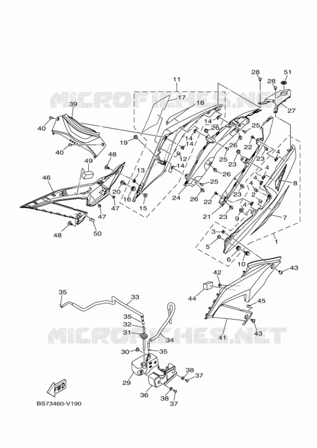COUVERCLE LATERAL Yamaha MOTO 300 2020 R3  YZFR3AL / YZF320-A
