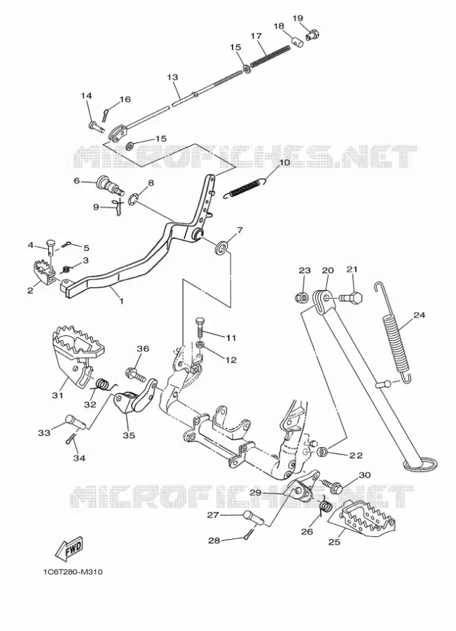 SUPPORT / REPOSE PIEDS Yamaha MOTO 230 2020 TTR  TT-R230L
