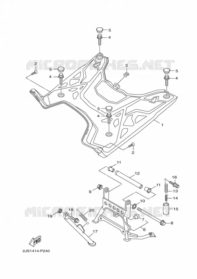 SUPPORT / REPOSE PIEDS Yamaha SCOOTER 125 2020 BWS  YW125L