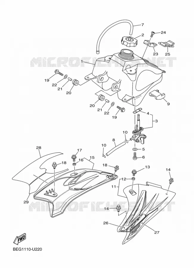 RESERVOIR A ESSENCE Yamaha MOTO 50 2020 TTR  TT-R50EL
