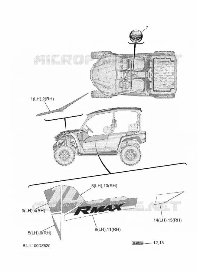 EMBLEME Yamaha SIDE BY SIDE 1000 2024 WOLVERINE  YX10FRPAR / YXF1000EW