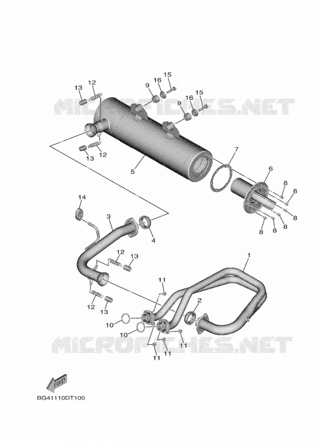 ECHAPPEMENT Yamaha SIDE BY SIDE 850 2024 WOLVERINE  YX85FPAR / YXF850E