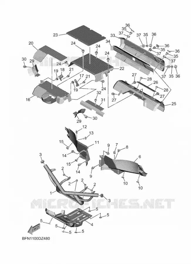 PARE CHOCS Yamaha SIDE BY SIDE 1000 2024 WOLVERINE  YX10EPSR / YXE1000EN