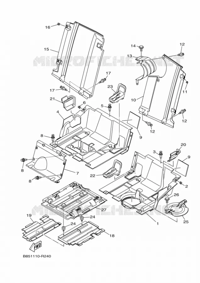 COUVERCLE LATERAL 3 Yamaha SIDE BY SIDE 700 2024 VIKING  YX70CPR / YXC700E
