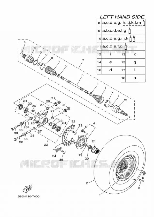 ROUE ARRIERE Yamaha SIDE BY SIDE 700 2024 VIKING  YX70CPR / YXC700E