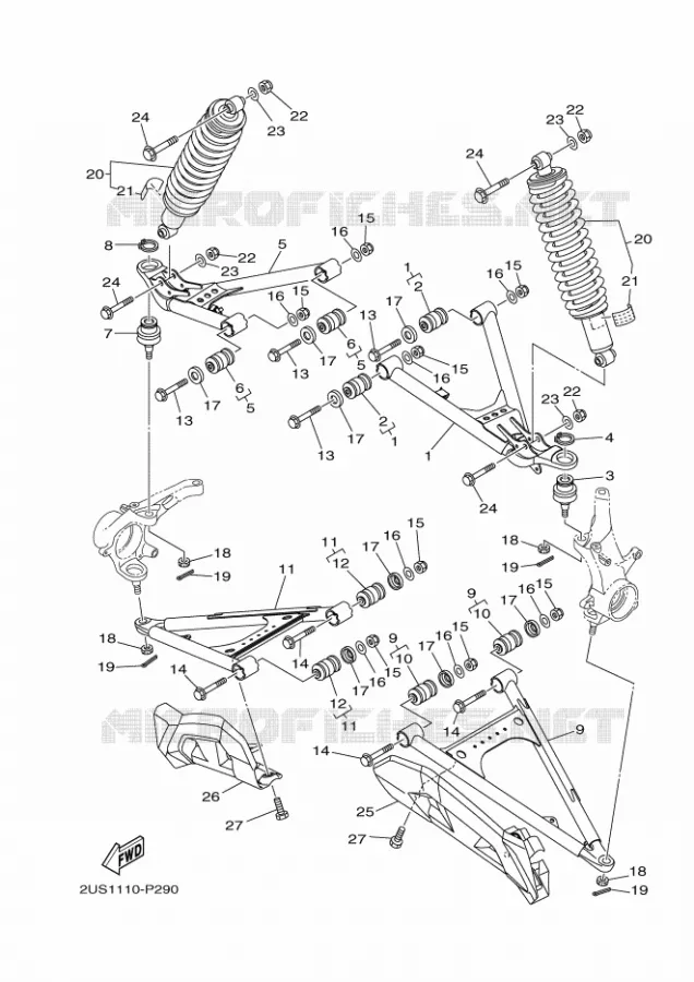 SUSPENSION / ROUE AVANT Yamaha SIDE BY SIDE 700 2024 VIKING  YX70CPR / YXC700E