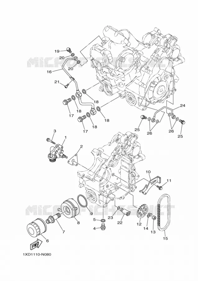 POMPE A HUILE Yamaha SIDE BY SIDE 700 2024 VIKING  YX70MPR / YXM700E