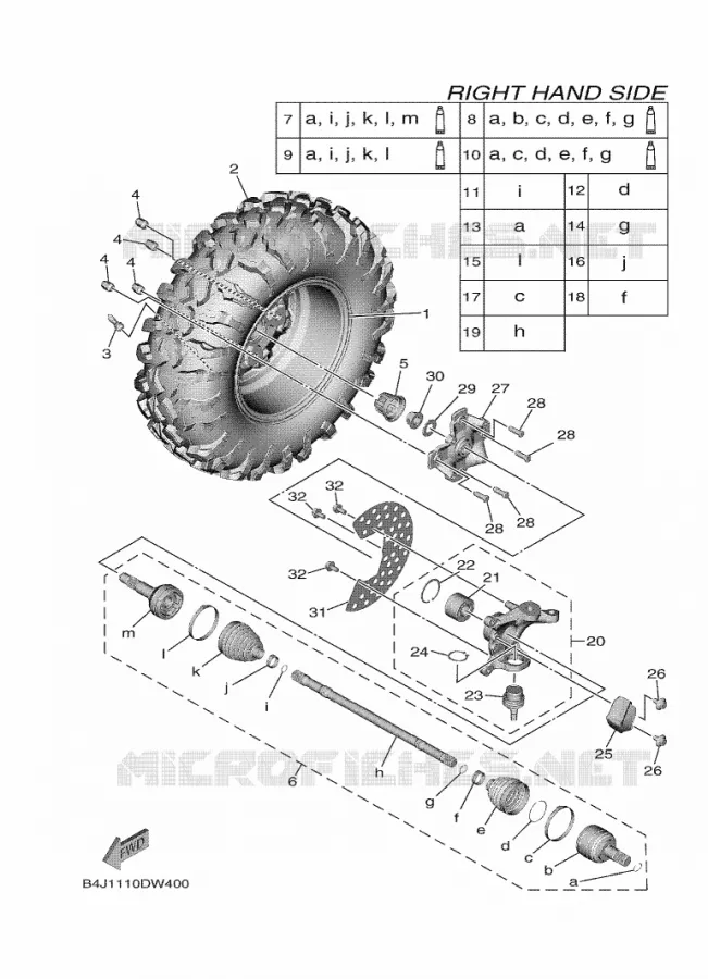 ROUE AVANT 2 Yamaha SIDE BY SIDE 1000 2023 WOLVERINE  YX10FRPLP / YXF1000EWS