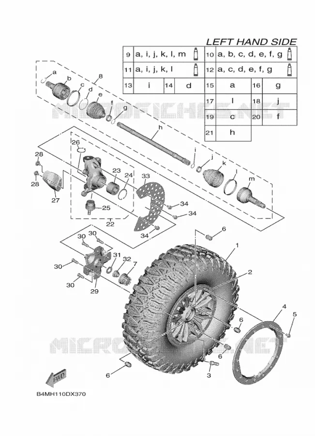 ROUE AVANT Yamaha SIDE BY SIDE 1000 2023 WOLVERINE  YX10ERPSP / YXE1000EWS