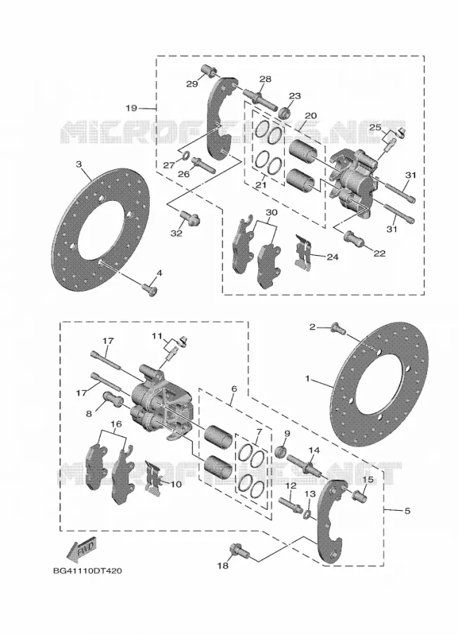 ETRIER DE FREIN ARRIERE Yamaha SIDE BY SIDE 850 2023 WOLVERINE  YX85EPSP / YXE850ENS