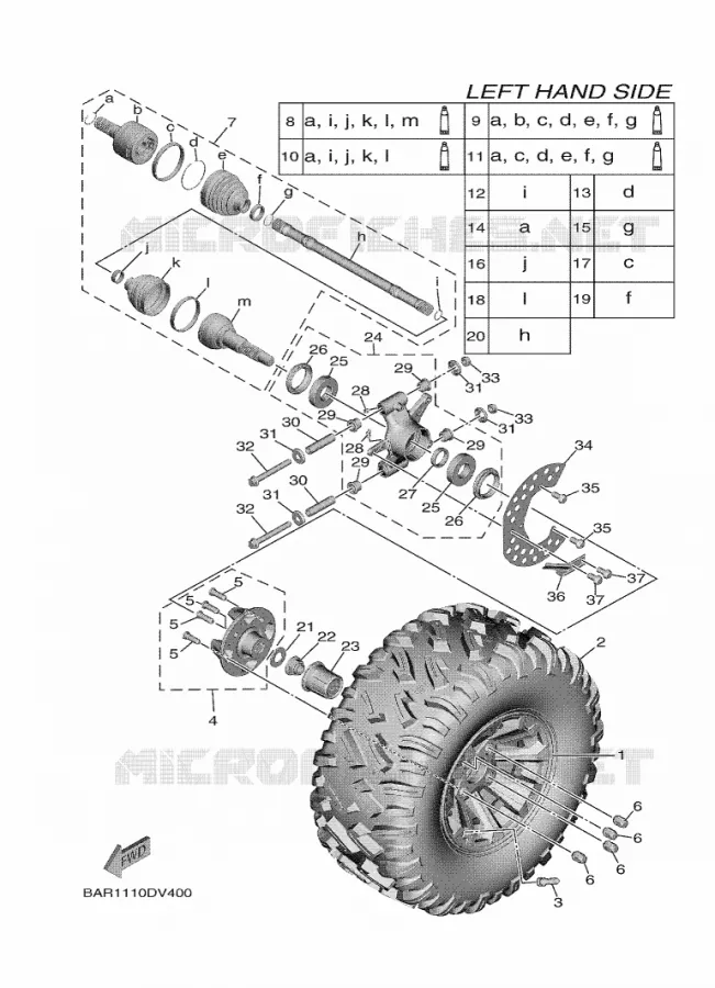 ROUE ARRIERE Yamaha SIDE BY SIDE 850 2023 WOLVERINE  YX85FPSP / YXF850ES