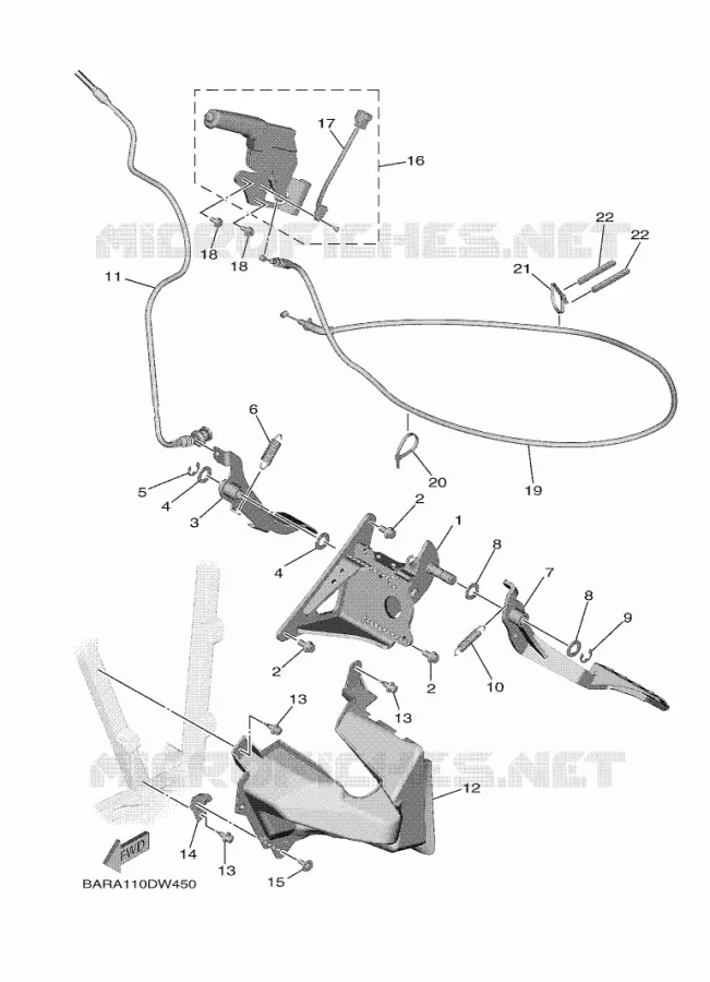 PEDALE / CABLE Yamaha SIDE BY SIDE 850 2023 WOLVERINE  YX85FPSP / YXF850ES