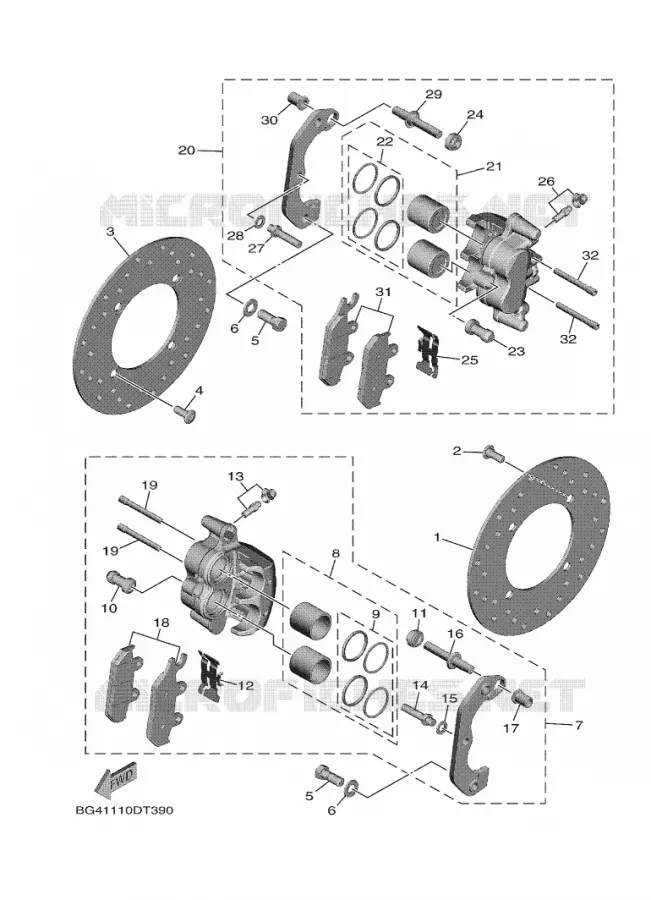 ETRIER DE FREIN AVANT Yamaha SIDE BY SIDE 850 2023 WOLVERINE  YX85FPSP / YXF850ES