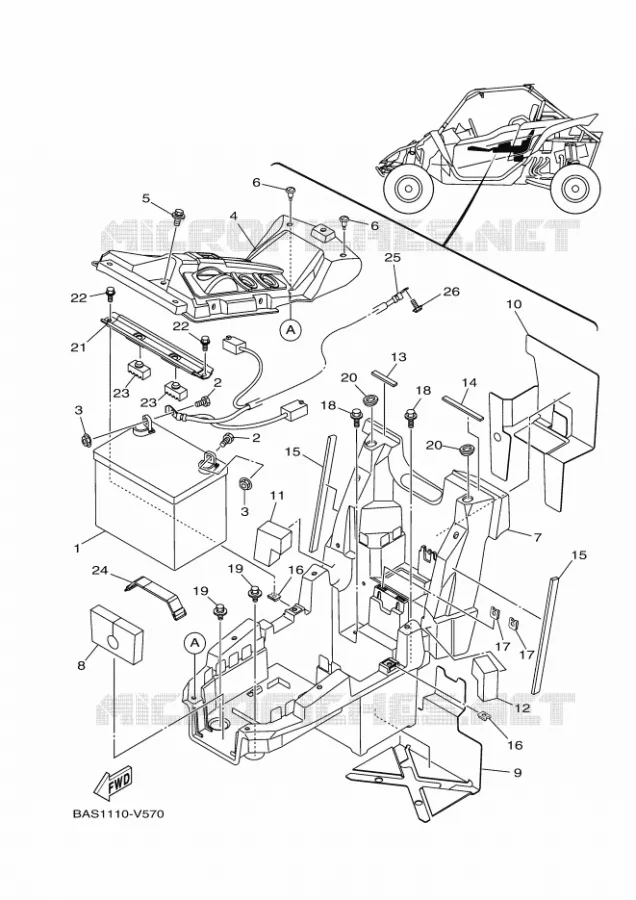 PARTIE ELECTRIQUE 2 Yamaha SIDE BY SIDE 1000 2023 YXZ  YX10ZXPSP / YXZ1000ETS