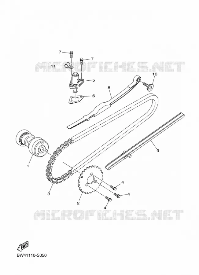 ARBRE A CAMES / CHAINE DE DISTRIBUTION Yamaha QUAD 90 2023 RAPTOR  YF09RP / YFM90R
